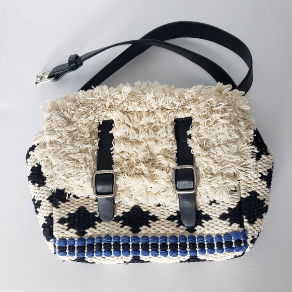 NWOT Roberta Roller Rabbit Boho Aztec Woven Fringe Fanny Waist Bag Crossbody - Picture 2 of 15